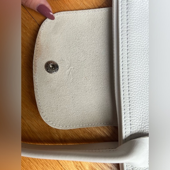 Longchamp White Leather Le Pliage Tote Bag - Picture 15 of 16